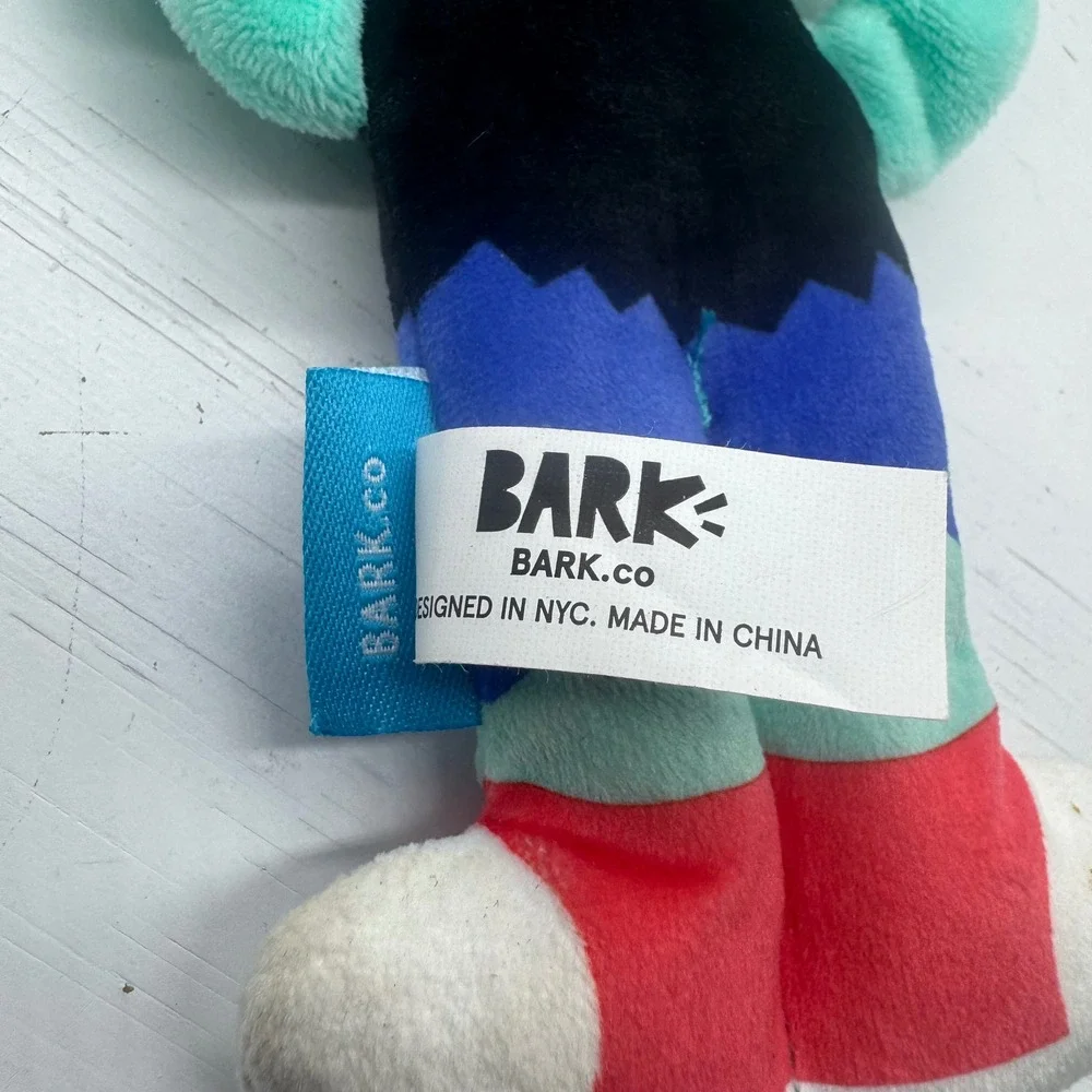Bark Box Head Banger Zombie Plush Squeaky Dog Toy Teal Monster 217595